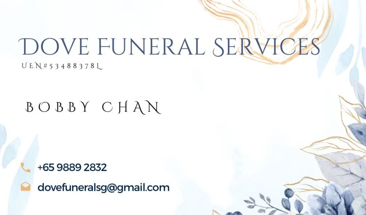 Dove Funeral Services business card — Bobby Chan